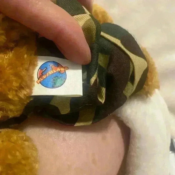 Plushland Camo Teddy Bear Yellow Ribbon (stands for hope) brown tan stuffed - Picture 3 of 3